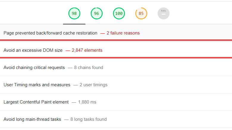 How to Fix “Avoid an Excessive DOM Size” in WordPress