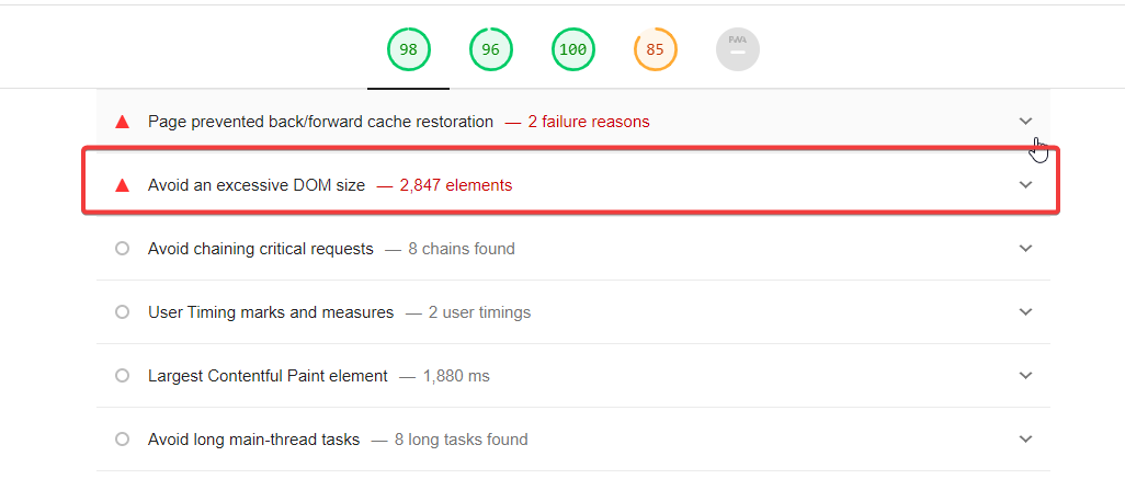 How to Fix “Avoid an Excessive DOM Size” in WordPress